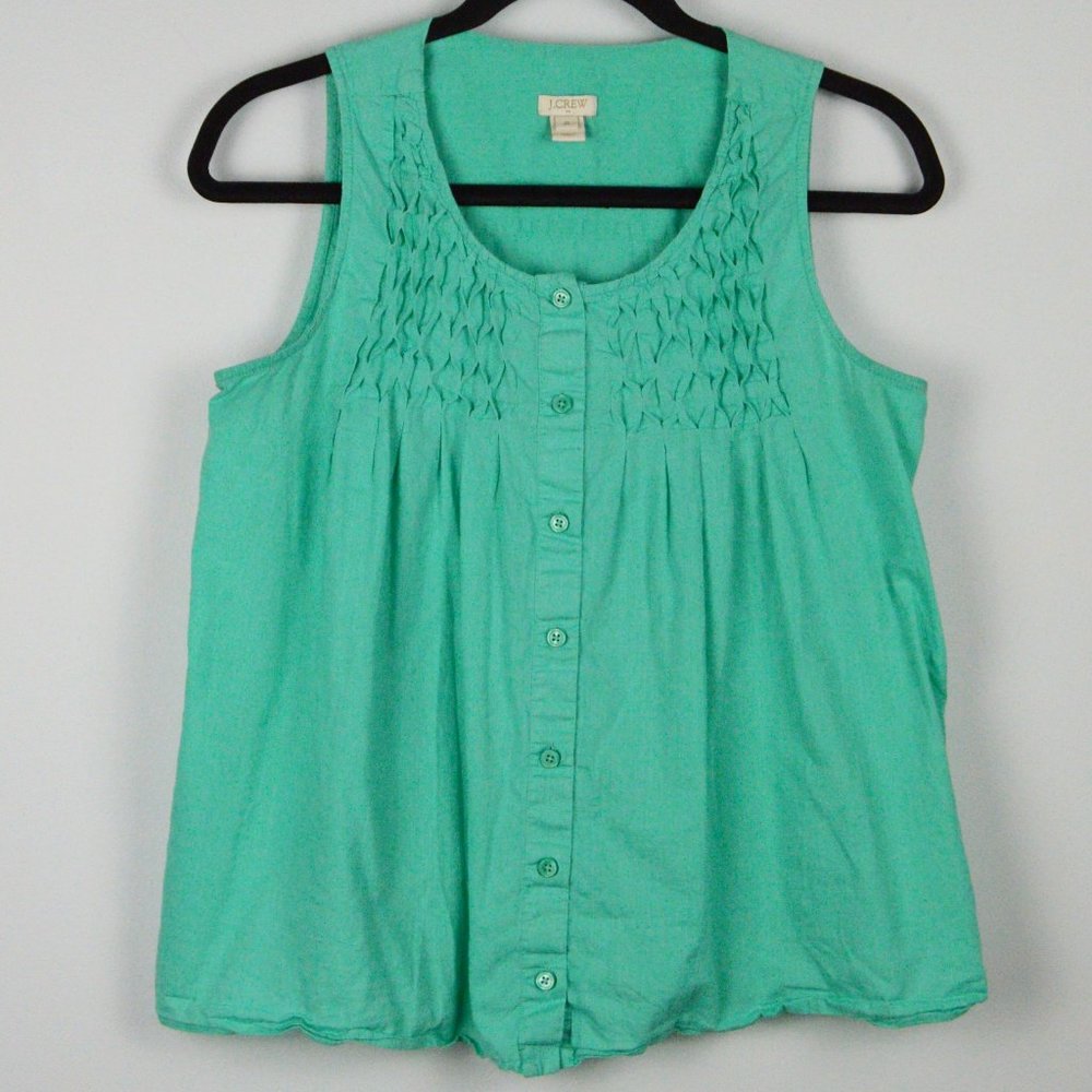 J. Crew Factory Mint Green Button Down Tank Top - Picture 2 of 7